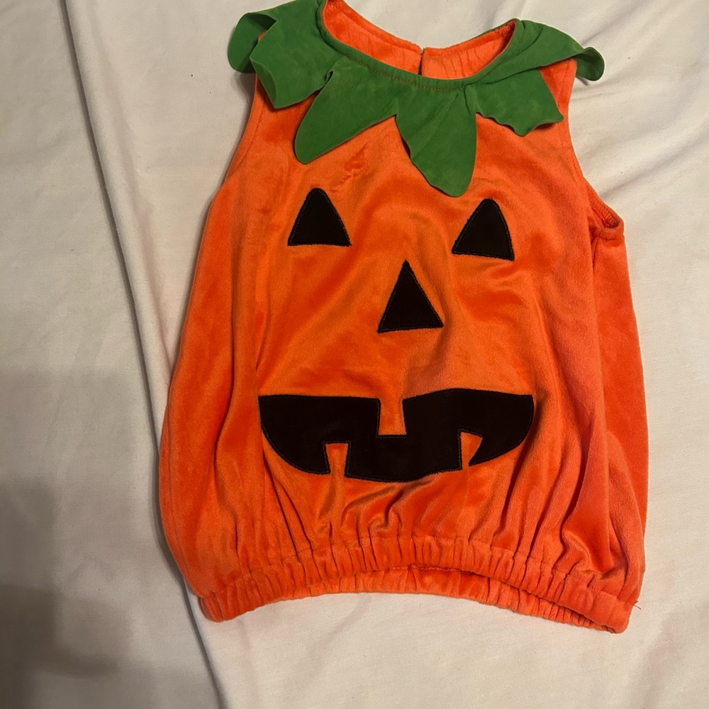 Source Unknown Orange and Green Halloween‎ Pumpkin Costume